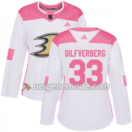 Dame Eishockey Anaheim Ducks Trikot Jakob Silfverberg 33 Adidas 2017-2018 Weiß Pink Fashion Authentic